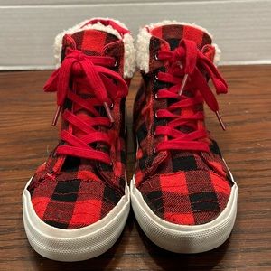 Buffalo Check High Top Sneakers